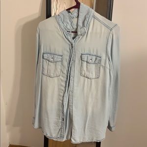 Button Up Long Sleeve Light Denim